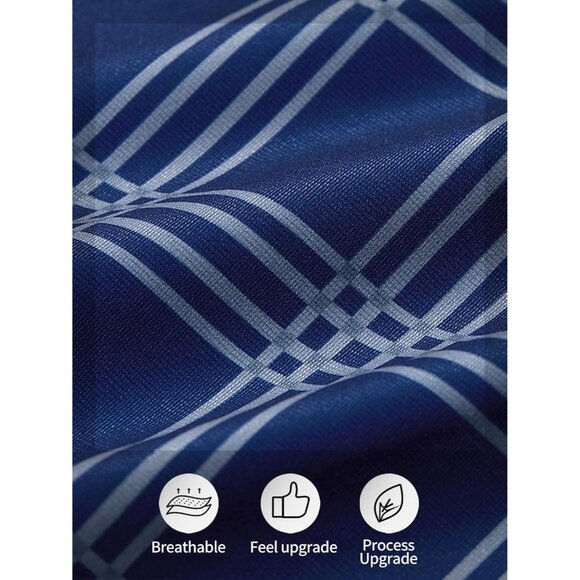 🆕 Men Blue Slim Fit Pants Flat Front Stretch Skinny Tapered Casual Trousers - Picture 6 of 6